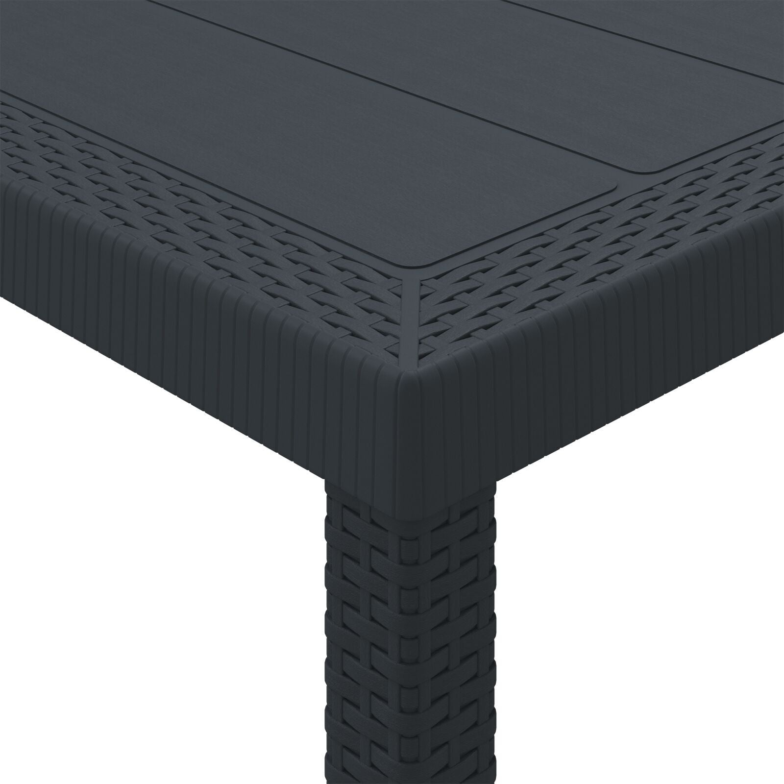 HKH Conjunto de Jantar de Jardim de 15 Peças com Almofadas Rattan Poly com Mesa 200x100x73 Cm + Mesa 150x100x73 + 2 Cadeiras com Almofadas + 4 Cadeiras com Almofadas - Branco