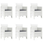 HKH Conjunto de Jantar de Jardim com Almofadas Poliratan - Branco