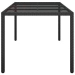 HKH Mesa de Jantar de Jardim Preta Vime Sintético - Preto
