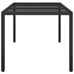 HKH Mesa de Jantar de Jardim Preta Vime Pe - Preto