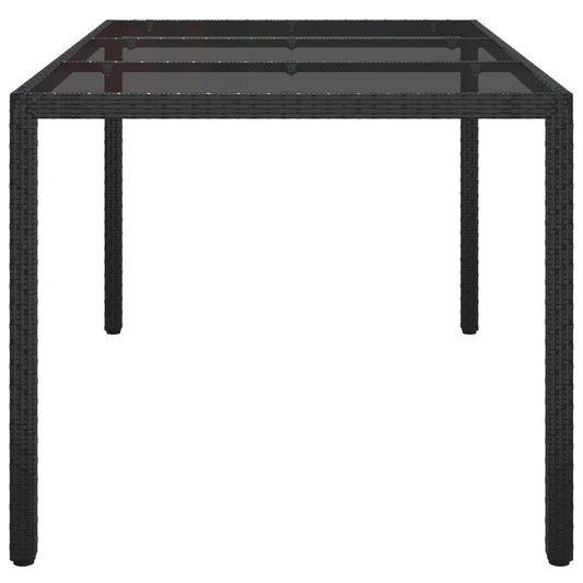 HKH Mesa de Jantar de Jardim Preta Vime Pe - Preto