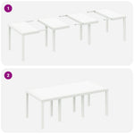 HKH Conjunto de Jantar Jardim 7 Peças Rattan Sintético - Branco