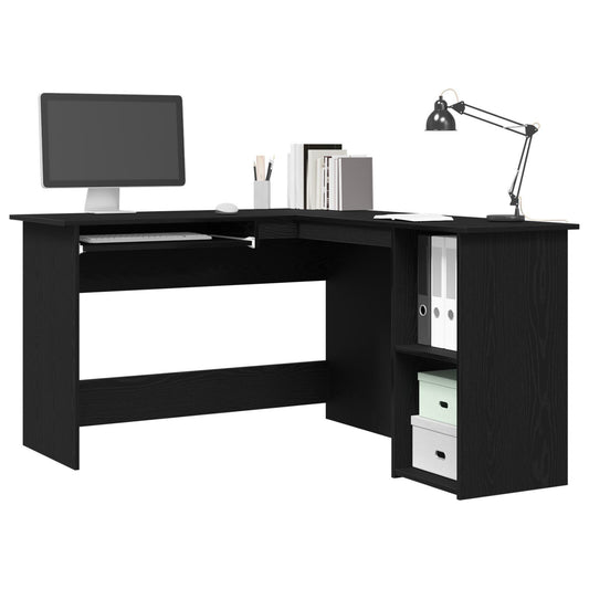 Escritorio HKH de roble de madera de ingeniería - Negro