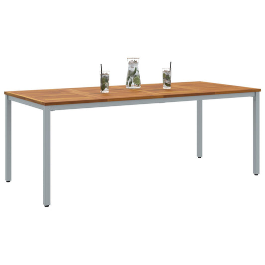 Mesa de jardín HKH de madera maciza de acacia y metal - Beige