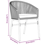 Conjunto de Jantar para Jardim HKH com Almofadas de 10 Peças Rattan de Polipropileno, Mesa de Jardim Extensível HKH Antracite (140-210)x90x73 Cm Aço - Castanho