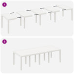 HKH Conjunto de Jantar de Jardim com 9 Peças e Almofadas em Rattan Sintético Cinza Claro - Branco