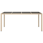 HKH Mesa de Jantar de Jardim Bege Rattan Sintético - Preto