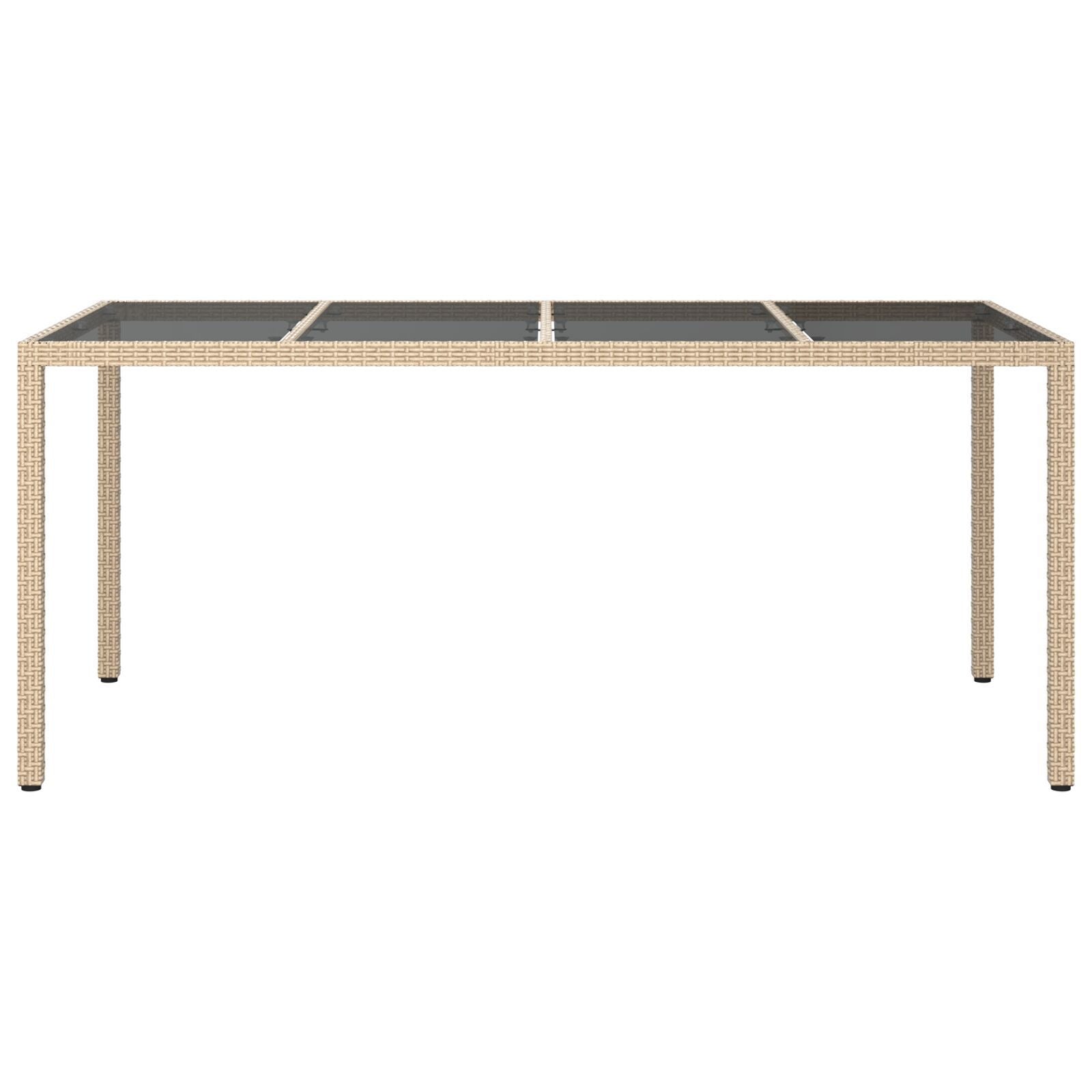 HKH Mesa de Jantar de Jardim Bege Rattan Sintético - Preto