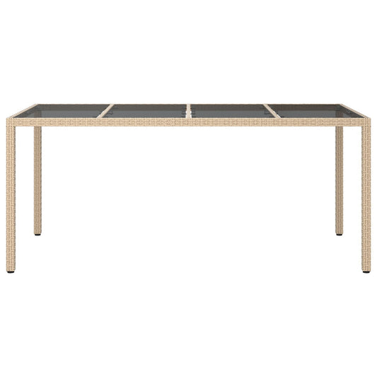 HKH Mesa de Jantar de Jardim Bege Rattan Sintético - Preto