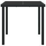 Mesa de Jardim HKH Preta com Vidro Temperado - Preto