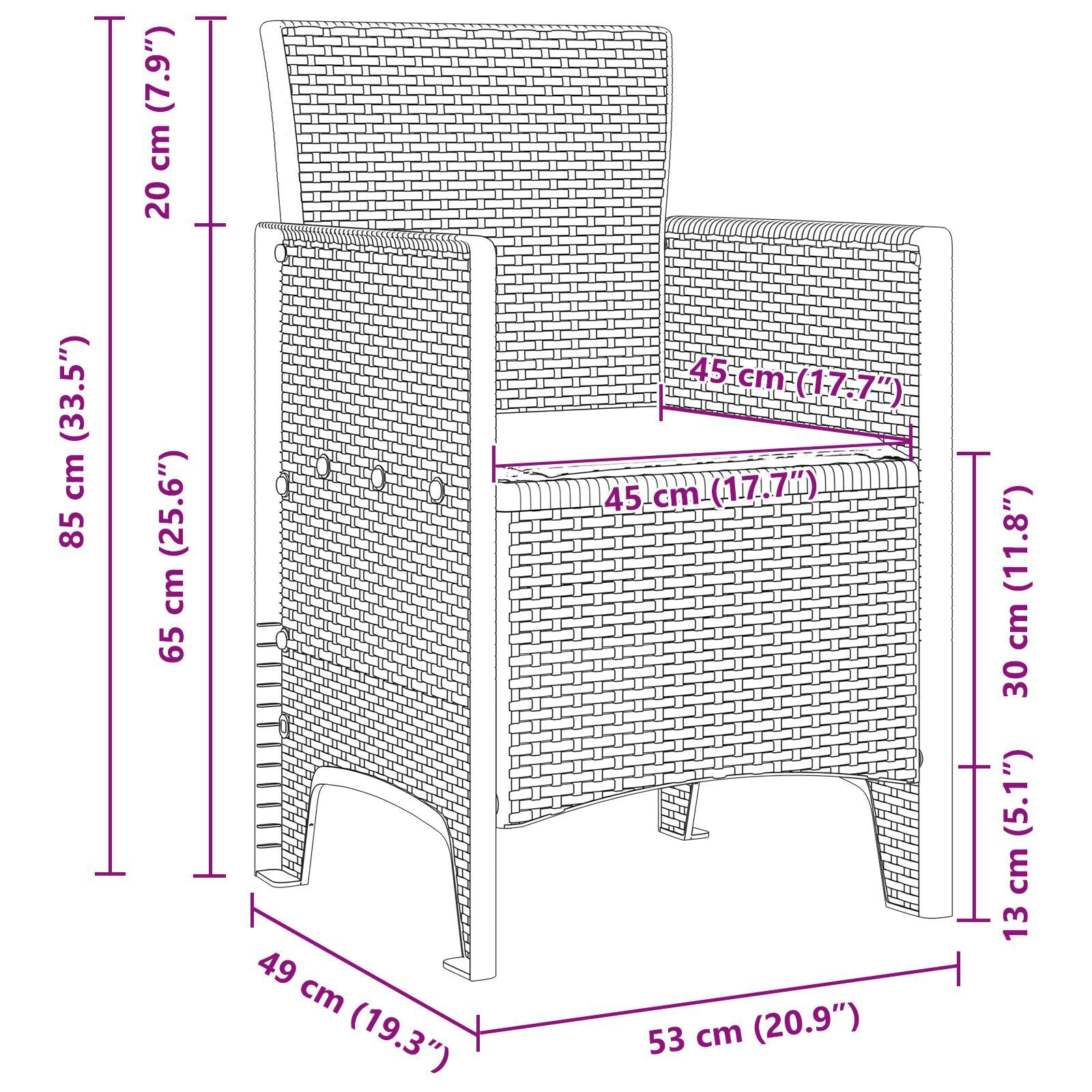 HKH Juego de Comedor de Jardín de 11 Piezas con Cojines de Ratán Sintético con Mesa 150x100x73 Cm + 2 Sillones con Cojines + 4 Sillas con Cojines - Gris Claro