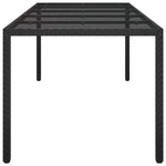 HKH Mesa de Jantar de Jardim Preta Rattan Poliéster - Preto