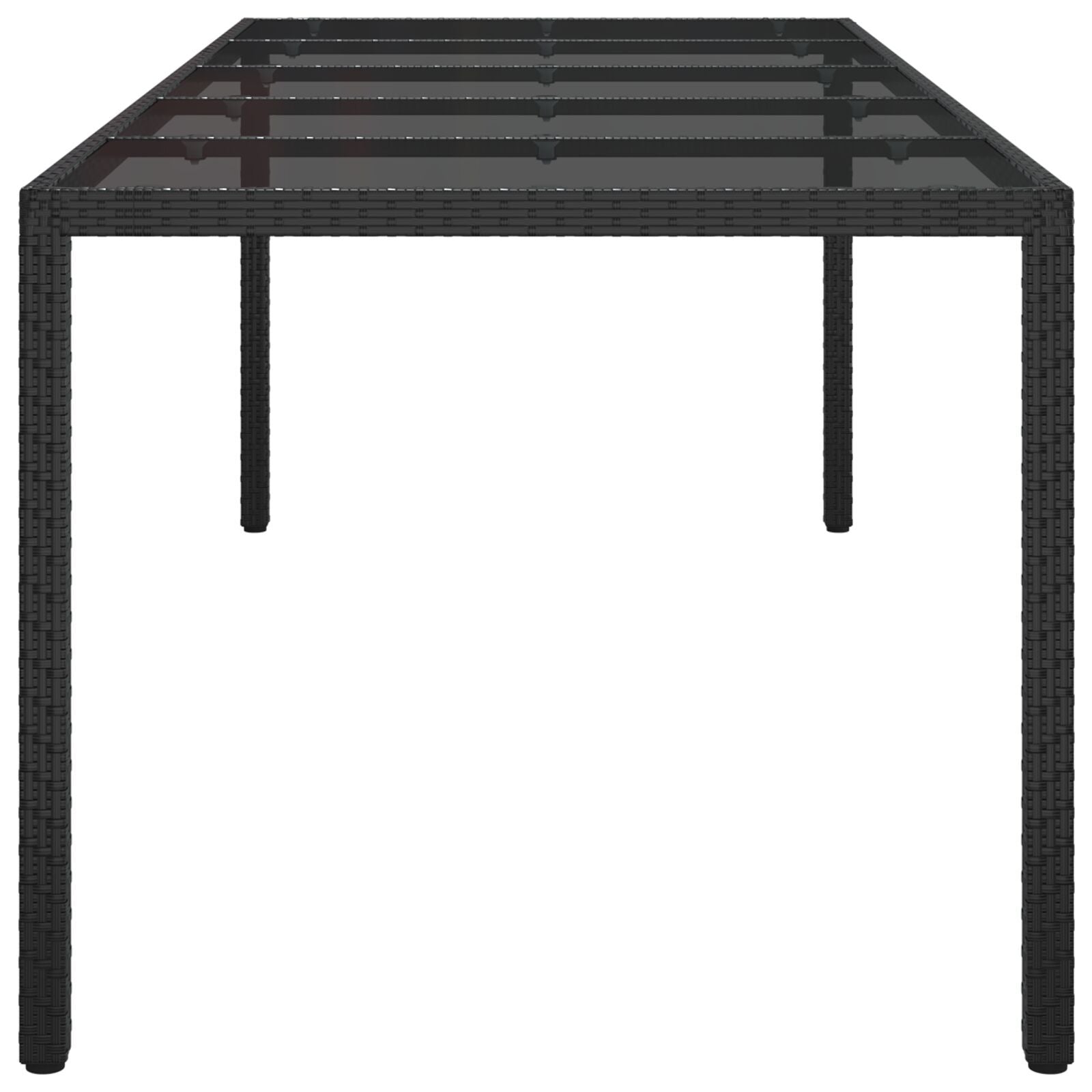 HKH Mesa de Jantar de Jardim Preta Rattan Poliéster - Preto