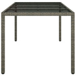 HKH Mesa de Jantar Jardim Cinza Rattan Sintético - Cinzento