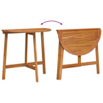 HKH Mesa de Jardim Dobrável Meia-retangular 78x46x75 Cm Madeira Sólida de Acácia - Castanho