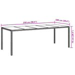 HKH Mesa de Jantar de Jardim Preta Rattan Poliéster - Preto