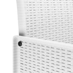HKH Conjunto de Jantar de Jardim com Almofadas Poliratan - Branco