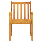 Conjunto de Jantar de Jardim 3 Peças HKH em Madeira Sólida de Acácia - Castanho