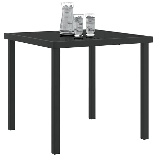 Mesa de jardín HKH Negra con Cristal Templado - Negro