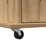 HKH Atril de Podio con Ruedas de Madera de Roble