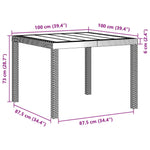 HKH Conjunto de Jantar de 5 Peças com Almofadas Rattan Sintético - Castanho