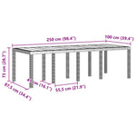 HKH Conjunto de Jantar de 11 Peças com Almofadas Antracite Poli Rattan - Preto