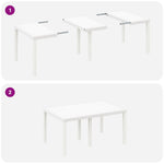 HKH Conjunto de Jantar de 5 Peças com Almofadas Ratan Plástico - Branco