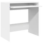 Mesa de ordenador HKH, blanca, de madera de ingeniería, compacta