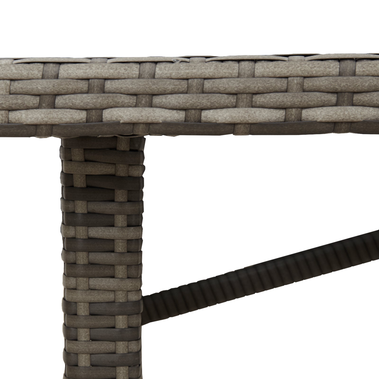HKH Conjunto de Jantar de Jardim de 7 Peças Cinza Rattan Sintético - Cinzento