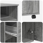HKH Mesa de ordenador Gris Gris Sonoma Madera de Ingeniería Mediana