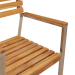 HKH Juego de Comedor de Jardín de 7 Piezas de Madera Maciza de Teca con Mesa de Comedor Exterior de 180x90x75 Cm + 2 Sillas Apilables + 4 Sillas Apilables - Marrón