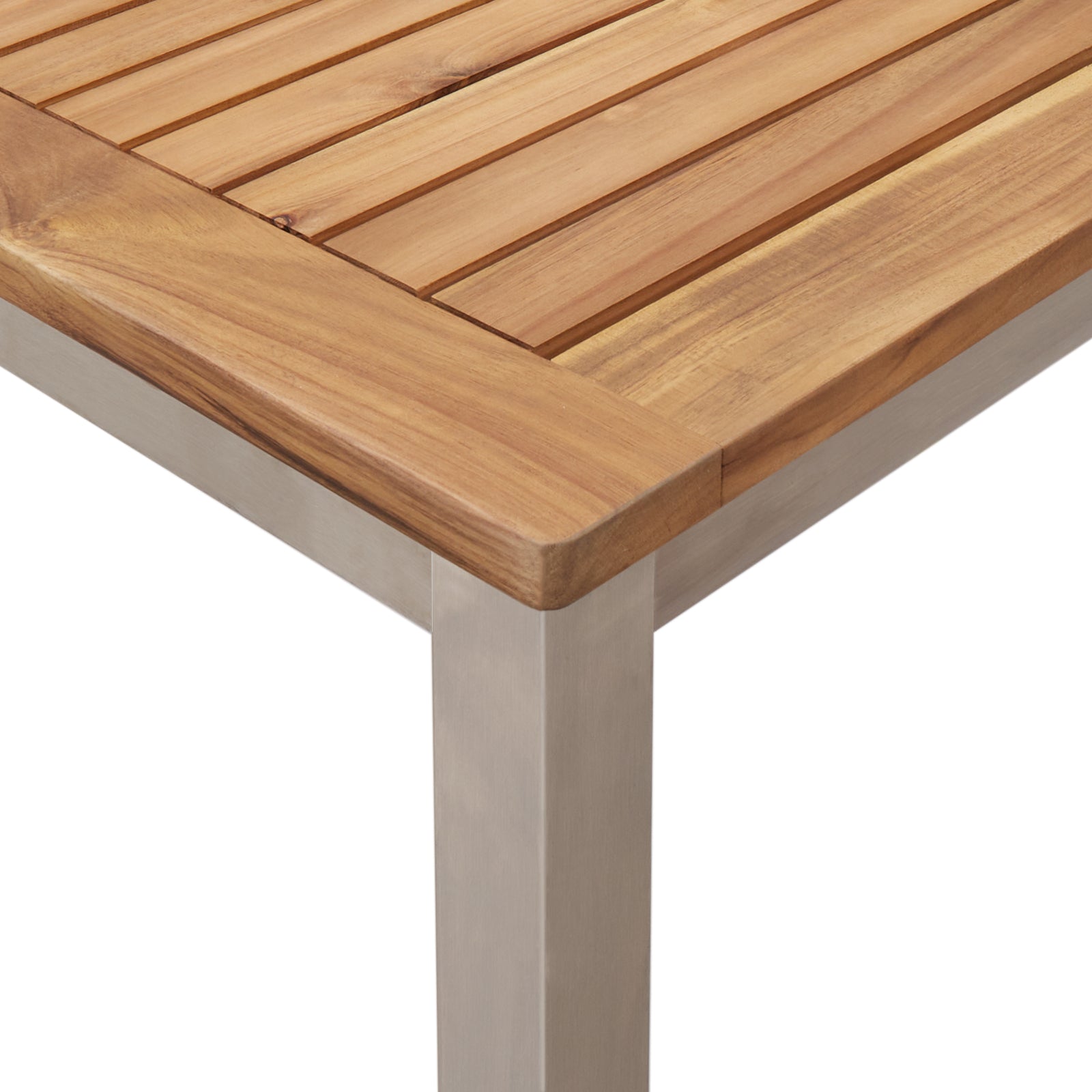 HKH Juego de Comedor de Jardín de 7 Piezas de Madera Maciza de Teca con Mesa de Comedor Exterior de 180x90x75 Cm + 2 Sillas Apilables + 4 Sillas Apilables - Marrón