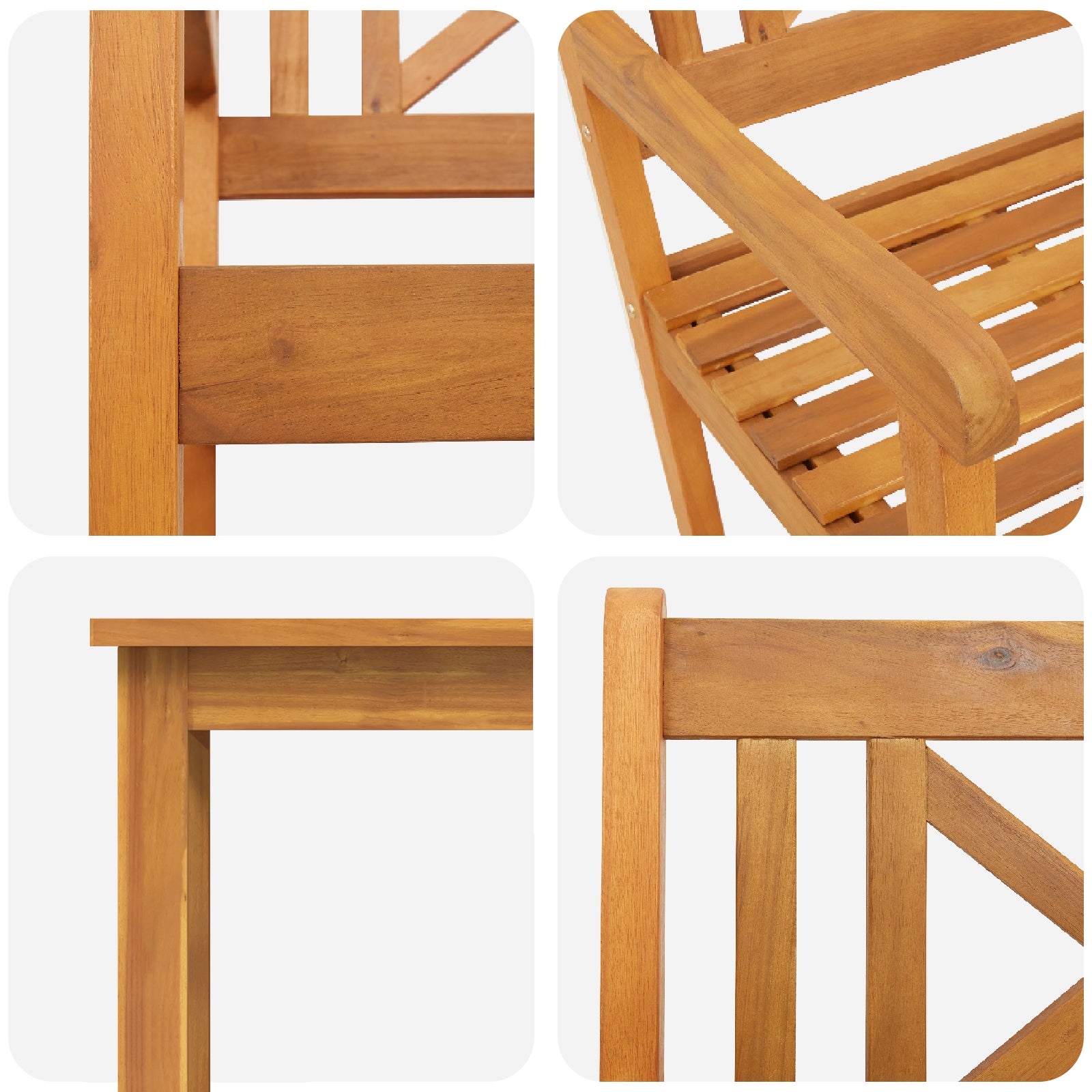 HKH Cadeiras de Jardim 2 Pcs 56x56x90 Cm Madeira Maciça de Acácia - Castanho