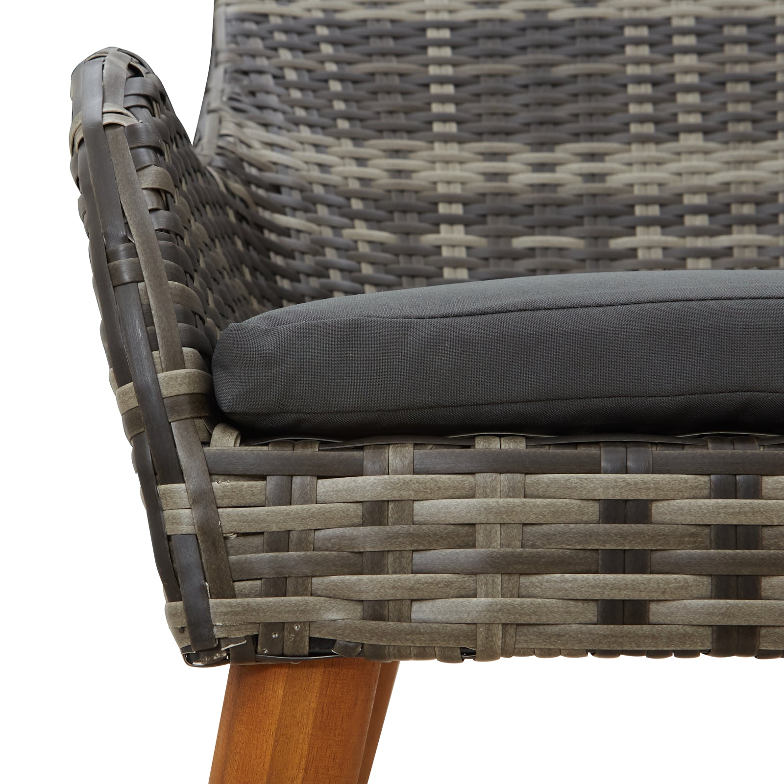 HKH Conjunto de Jantar de Jardim de 7 Peças Cinza Rattan Sintético - Cinzento