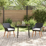 HKH Conjunto de Jantar de Jardim de 3 Peças em Rattan - Preto