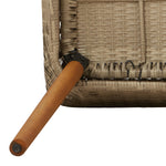 HKH Conjunto de Jantar de Jardim 7 Peças Rattan Poliéster - Bege