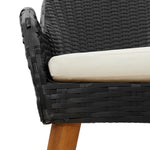 HKH Conjunto de Jantar para Jardim de 5 Peças Rattan Sintético - Preto