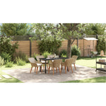 HKH Conjunto de Jantar de Jardim de 7 Peças Rattan Poly - Bege
