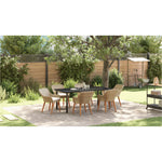 HKH Conjunto de Jantar de Jardim de 7 Peças em Rattan - Bege