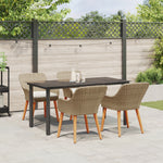 HKH Conjunto de Jantar para Jardim de 5 Peças em Rattan Poly - Bege