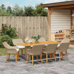 HKH Conjunto de Jantar de Jardim 9 Peças Vime - Bege
