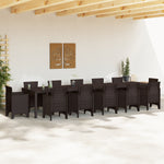 Mesa de Jardim HKH Castanha 400x100x73 Cm Poly Rattan, Mesa de Jardim HKH Castanha 250x100x73 Cm Poly Rattan, Mesa de Jardim HKH Castanha 150x100x73 Cm Poly Rattan - Castanho
