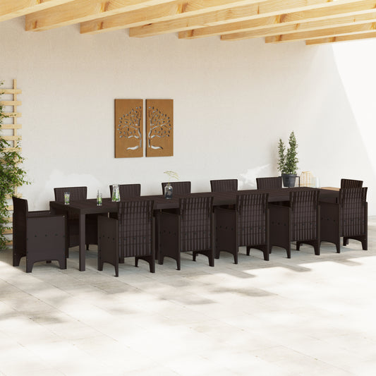 Mesa de Jardín HKH Marrón 400x100x73 Cm Poly Rattan, Mesa de Jardín HKH Marrón 250x100x73 Cm Poly Rattan, Mesa de Jardín HKH Marrón 150x100x73 Cm Poly Rattan - Marrón