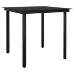 HKH Conjunto de Jantar de Jardim de 5 Peças em Polivime - Preto