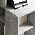 HKH Mesa com Armazenamento Cinza Concreto .5 Cm Madeira Derivada