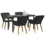 HKH Conjunto de Jantar para Jardim de 5 Peças Rattan Sintético - Preto