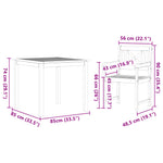 Conjunto de Jantar Jardim HKH 3 Peças Madeira Maciça Acácia, Cadeiras de Jardim HKH 2 Pcs 56x56x90 Cm Madeira Maciça Acácia - Castanho
