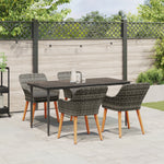 HKH Conjunto de Jantar de 5 Peças Cinza em Rattan Sintético - Cinzento