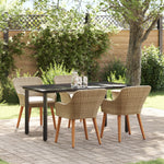 HKH Conjunto de Jantar para Jardim de 5 Peças em Rattan Poly - Bege