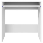Mesa de ordenador HKH, blanca, de madera de ingeniería, compacta